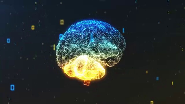 数字计算机大脑中的二进制数据云