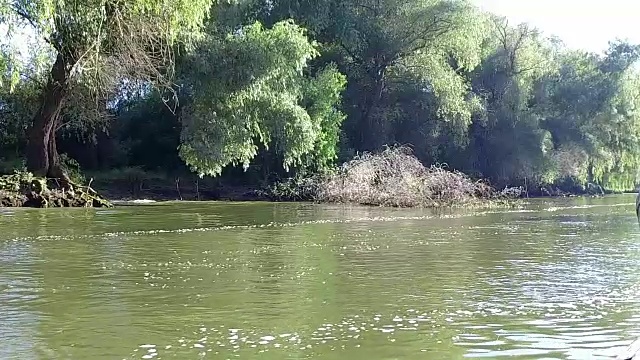 多瑙河三角洲海峡上的游客