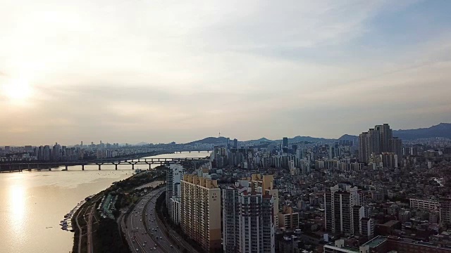 详情图-鸟瞰图首尔城市天际线，韩国首尔