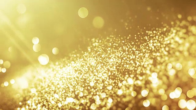 4k美丽的散景和光束(明亮的黄金)-环
