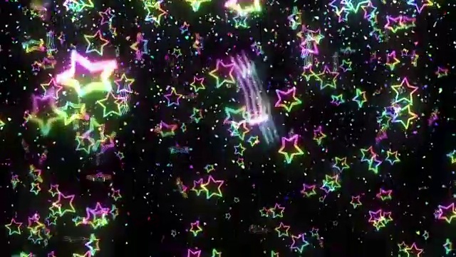 恒星旋转运动背景，彩虹颜色循环动画，