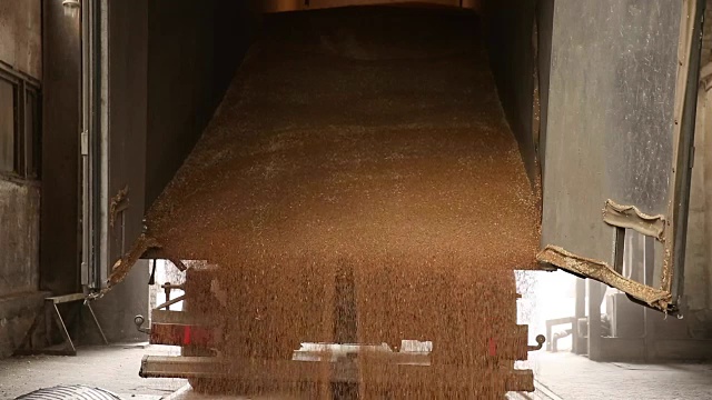 粮食卡车卸货