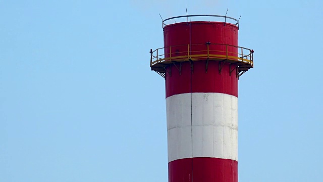 电厂管道烟雾空气污染近距离，超高清库存视频