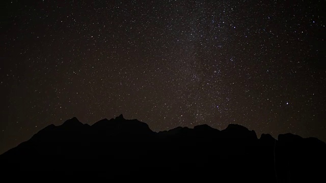 随着时间的推移，惊人的星迹在Doi Luang Chiang岛的晚上
