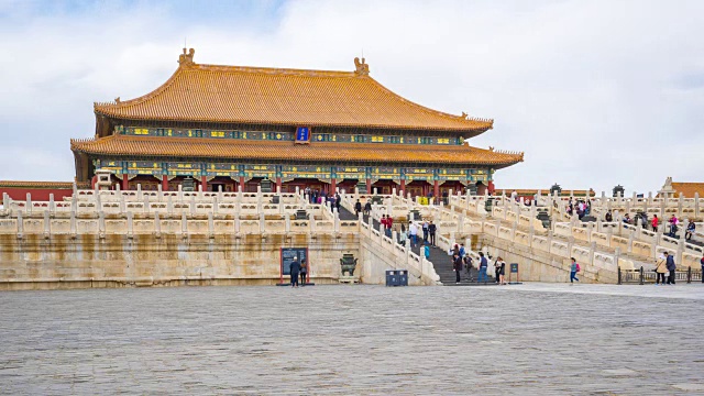 时间流逝视频的游客在北京故宫，中国时间流逝，4K