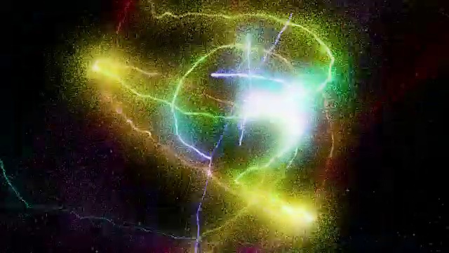 彩色发光粒子光条纹星系环