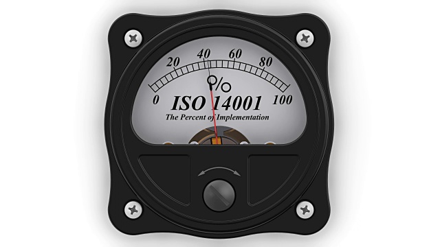 ISO 14001。执行百分比