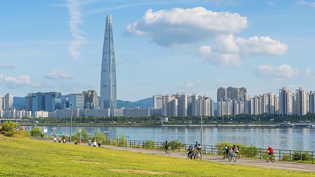 详情图-韩国首尔，首尔城市天际线的时间流逝