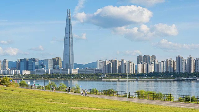 详情图-韩国首尔，首尔城市天际线的时间流逝