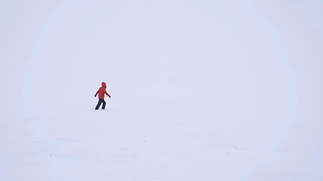 在暴风雪中行走