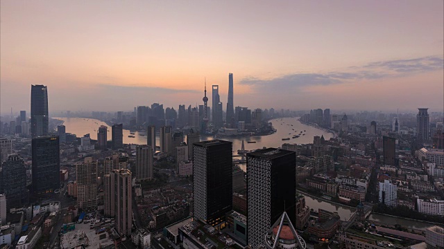 詳情圖-從夜晚到白天，上海的天際線和城市景觀的時(shí)間流逝