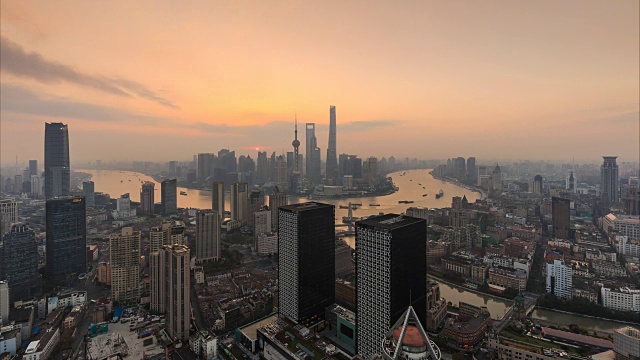 詳情圖-從夜晚到白天，上海的天際線和城市景觀的時(shí)間流逝