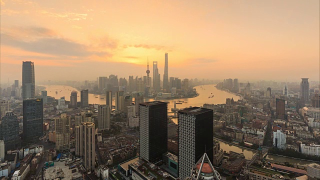 詳情圖-從夜晚到白天，上海的天際線和城市景觀的時(shí)間流逝