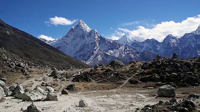Ama Dablam(6170米)和Khumbu山谷的全景
