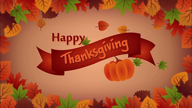 詳情圖-有落葉和南瓜的感恩節(jié)賀卡