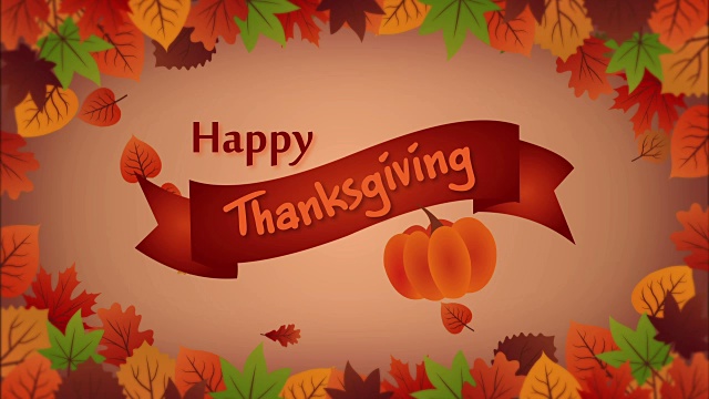 詳情圖-有落葉和南瓜的感恩節(jié)賀卡