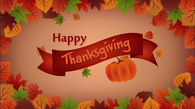 詳情圖-有落葉和南瓜的感恩節(jié)賀卡