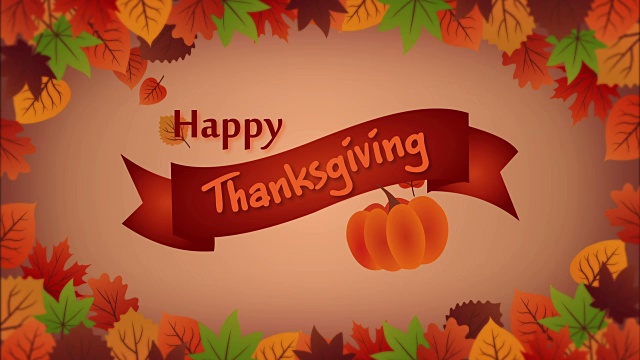 詳情圖-有落葉和南瓜的感恩節(jié)賀卡