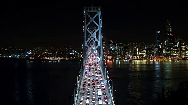 旧金山奥克兰海湾大桥夜景