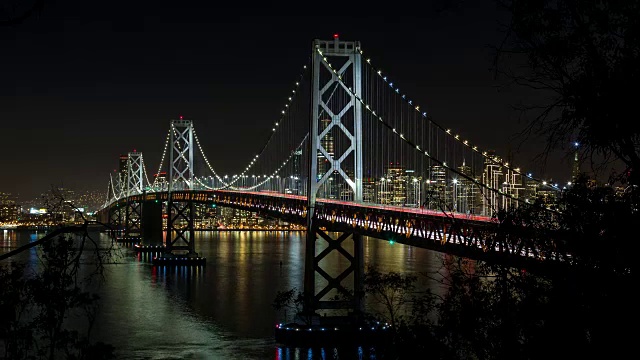 旧金山奥克兰海湾大桥夜景
