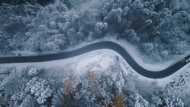 冬季道路鳥瞰圖