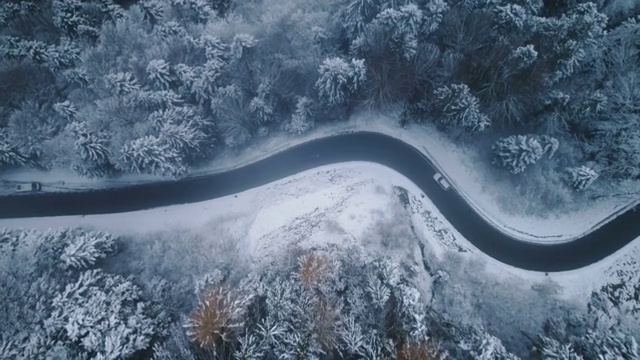 詳情圖-冬季道路鳥瞰圖