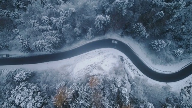 詳情圖-冬季道路鳥瞰圖