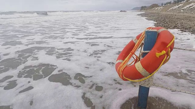 救生圈，海滩上的救生员，海岸