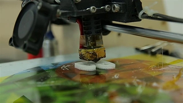 3d打印机正在进行中，特写