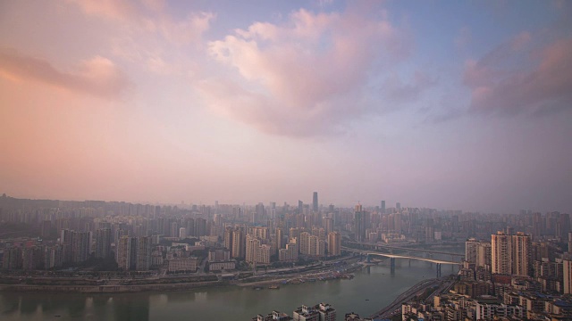 重庆城市天际线时间流逝