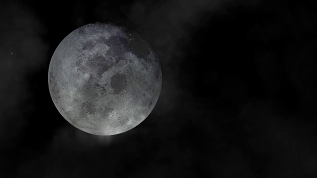 詳情圖-超級(jí)月亮。有吸引力的動(dòng)畫(huà)夜空與多云和明亮的滿月和星星。(圖片元素由美國(guó)宇航局提供)