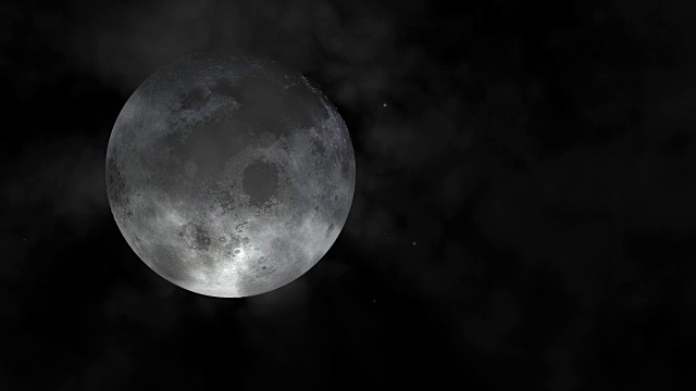 詳情圖-超級(jí)月亮。有吸引力的動(dòng)畫(huà)夜空與多云和明亮的滿月和星星。(圖片元素由美國(guó)宇航局提供)