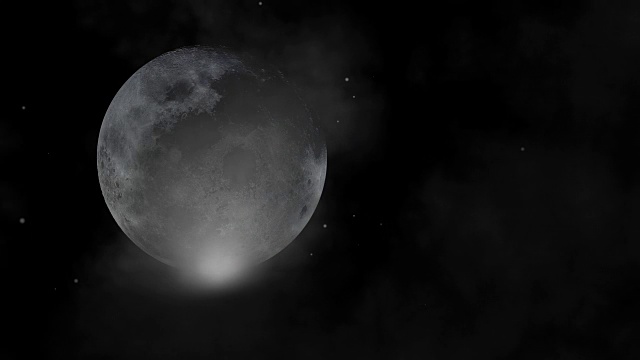 詳情圖-超級(jí)月亮。有吸引力的動(dòng)畫(huà)夜空與多云和明亮的滿月和星星。(圖片元素由美國(guó)宇航局提供)