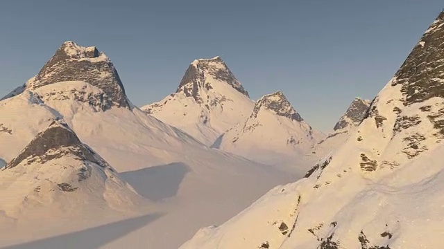 3d电脑生成的雪山景观