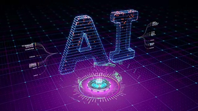 詳情圖-由粒子構成的AI文本的抽象動畫