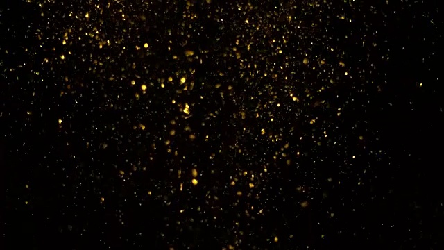 抽象的黄金散景粒子。背景与闪光的散景闪烁。平滑的动画循环。以中心位置为您的标志文本。
