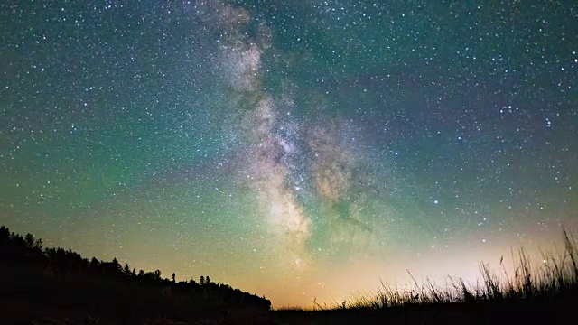 夜間視頻的恒星和銀河系