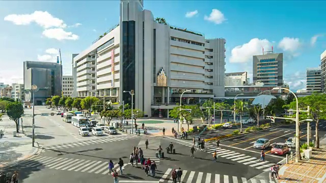 日本冲绳那霸市中心的冲绳健左美延时4K