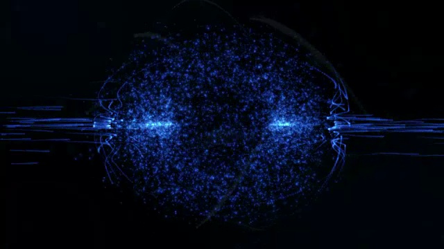 穿过球体的能量流。电子运动