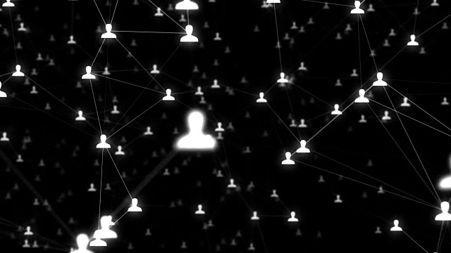 虚拟世界中人与人之间的联系概念，社交网络，无缝动画