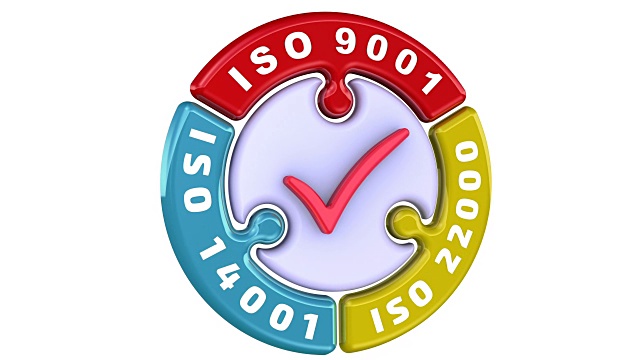 Iso 9001, Iso 14001, Iso 22000拼字游戏中的勾号