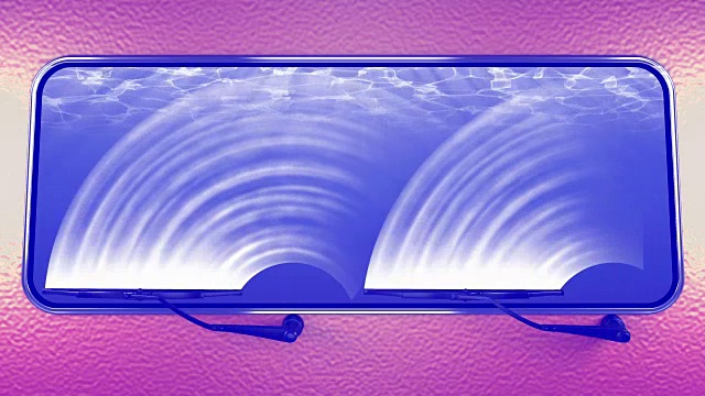 挡风玻璃刮水器、水下。4 k,无缝循环。