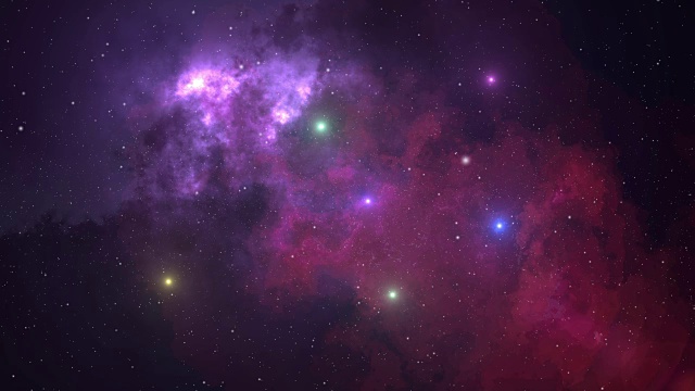 4K空间动画背景与星云，星星。银河系，银河系和星云。运动图形和动画背景。