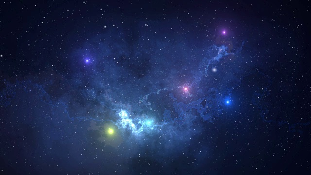4K空间动画背景与星云，星星。银河系，银河系和星云。运动图形和动画背景。