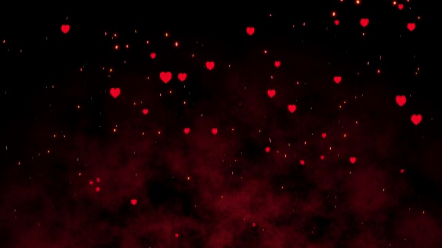 詳情圖-4K動畫一大堆心形火花的慢動作。美麗的抽象背景上的主題火，運動圖形和動畫背景。情人節(jié)。