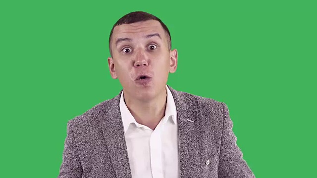 非常愤怒的商人的肖像。