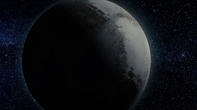 行星冥王星。美丽的3d动画冥王星行星旋转与阿尔法通道。冥王星的动画