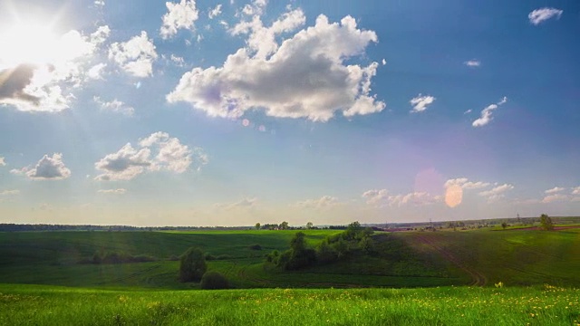 詳情圖-夏季景觀和太陽，全景延時(shí)