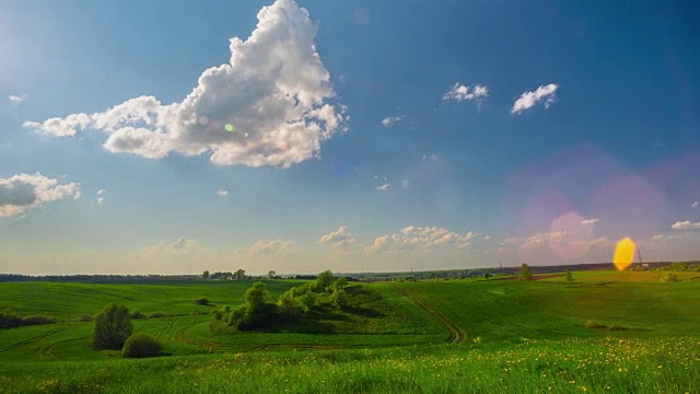 詳情圖-夏季景觀和太陽，全景延時(shí)