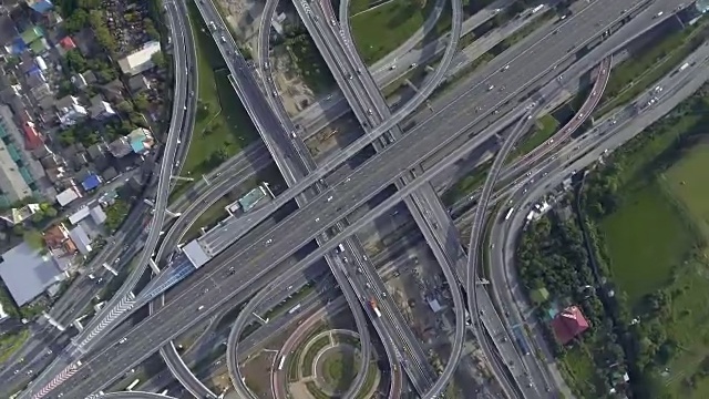 詳情圖-城市交通繁忙、道路超速的高速公路立交鳥瞰圖